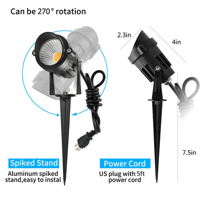 GXSTHY LED Spotlights Outdoor, 8 Pack 3CCT 7W 700LM Landscape Lighting, US Plug Hardwired 110V-120V Waterproof Spiked Tree Uplights for Yard Lawn Flag Garden Pathway