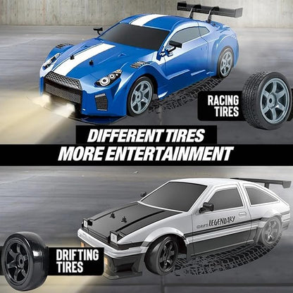 Liberty Imports RC Drift Car 1/16 2.4GHz 4WD Remote Control Sport Racing On-Road Vehicle with LED Light Batteries and Drift Tires (White)