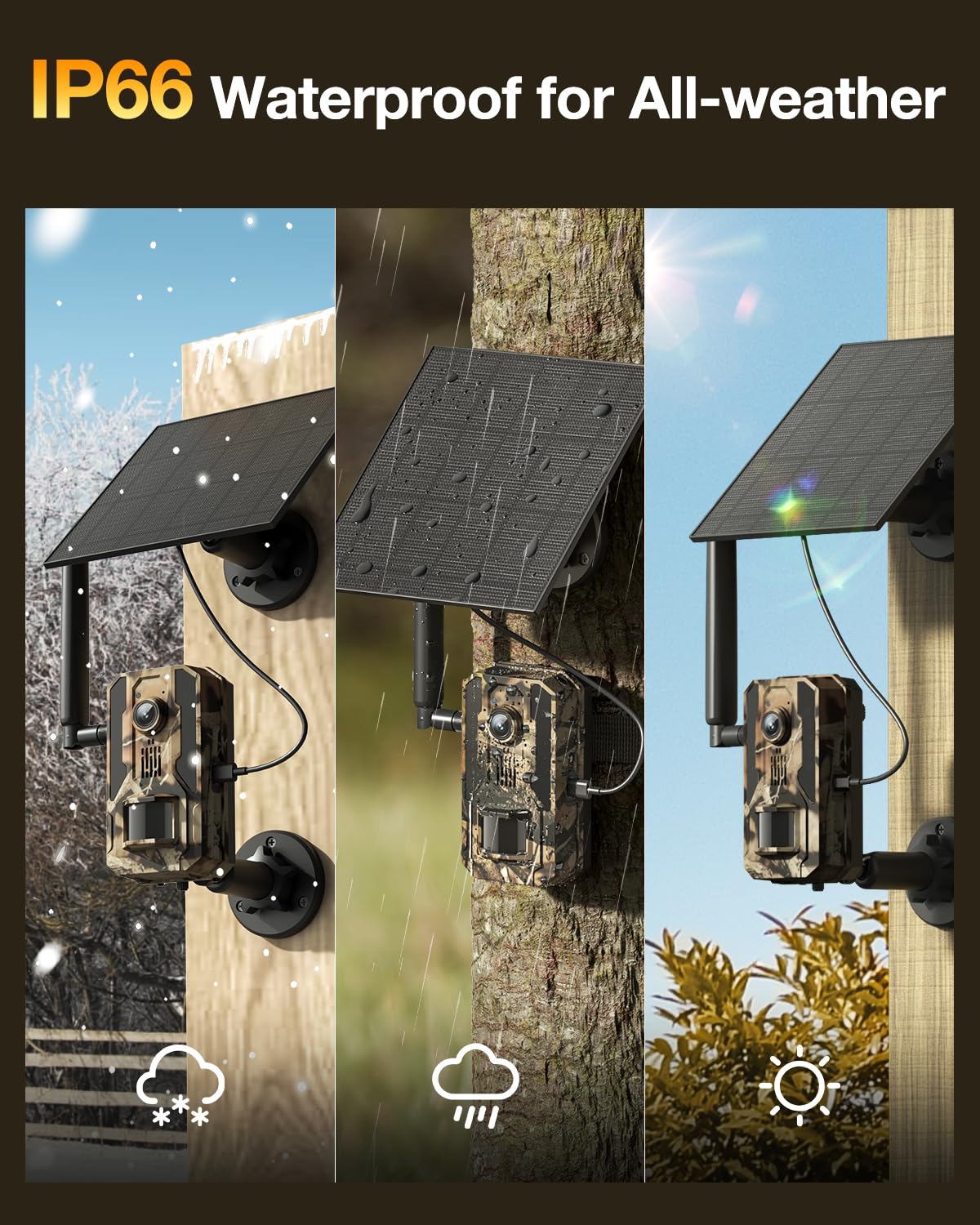 Loatos Trail Camera, 2k HD Live View Game Camera Built-in 4G LTE SIM Card Celluar Trail Cameras with Game Cameras with Night Vision Motion Activated Waterproof IP66 Rating 0.2S Trigger Speed
