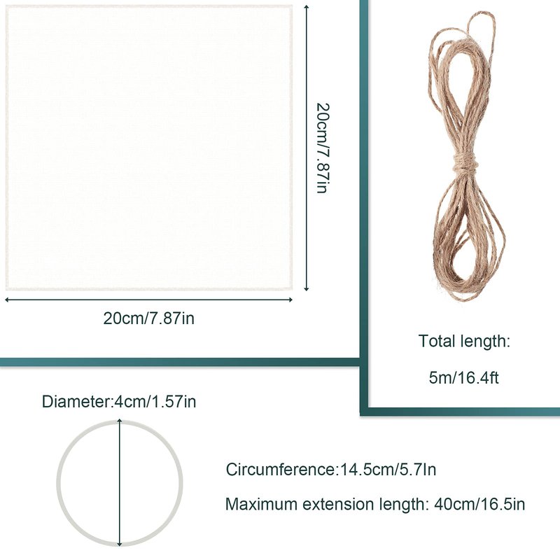 Tatuo 20 Pieces Unbleached Muslin Jar Cloth Covers Kombucha Fermentation Breathe Muslin 8 Inch Square Covers with 20 Rubber Bands and 5 Meters Jute Rope for Bottle Jar