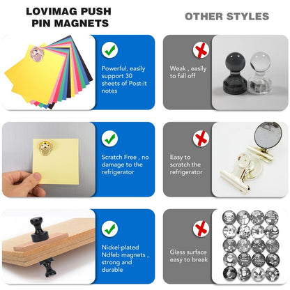 LOVIMAG Fridge Magnets 25Pcs Refrigerator Whiteboard Small Strong Magnet Classroom Kitchen Accessories Decorative Locker Set Decor Must Haves Office Calendar Refrigerador Magnetic Cute Crafts