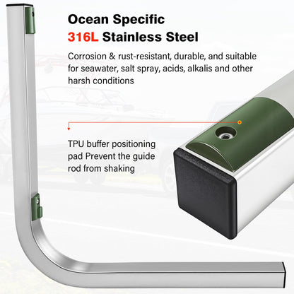 Boat Trailer Guide-ons-60,2*316L Stainless Steel Trailer Post Guide on,2*UPVC Tube Trailer Guide Bars,mounting Hardware Included,for Fishing Boats,Kayaks,Canoes,ski Boats and More