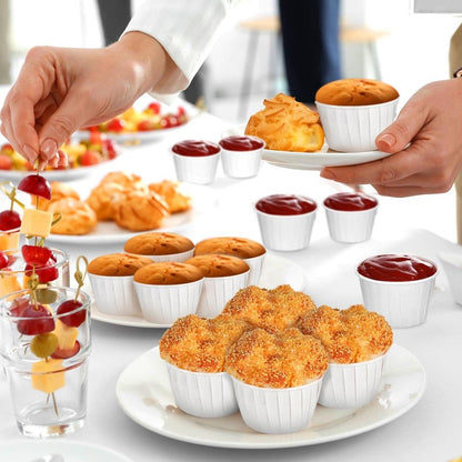 Gerrii 1600 Pack 4 oz Paper Souffle Cups Disposable Paper Souffle Cup Condiment Cups Ketchup Cup for Medication Distribution, Pills, Samples, Sauces, Food, Dessert (White)