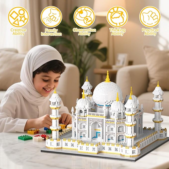 Architecture Taj Mahal Micro Mini Building Blocks SetLandmarks Collection Display Model Gift for Adults(4030 Pieces)