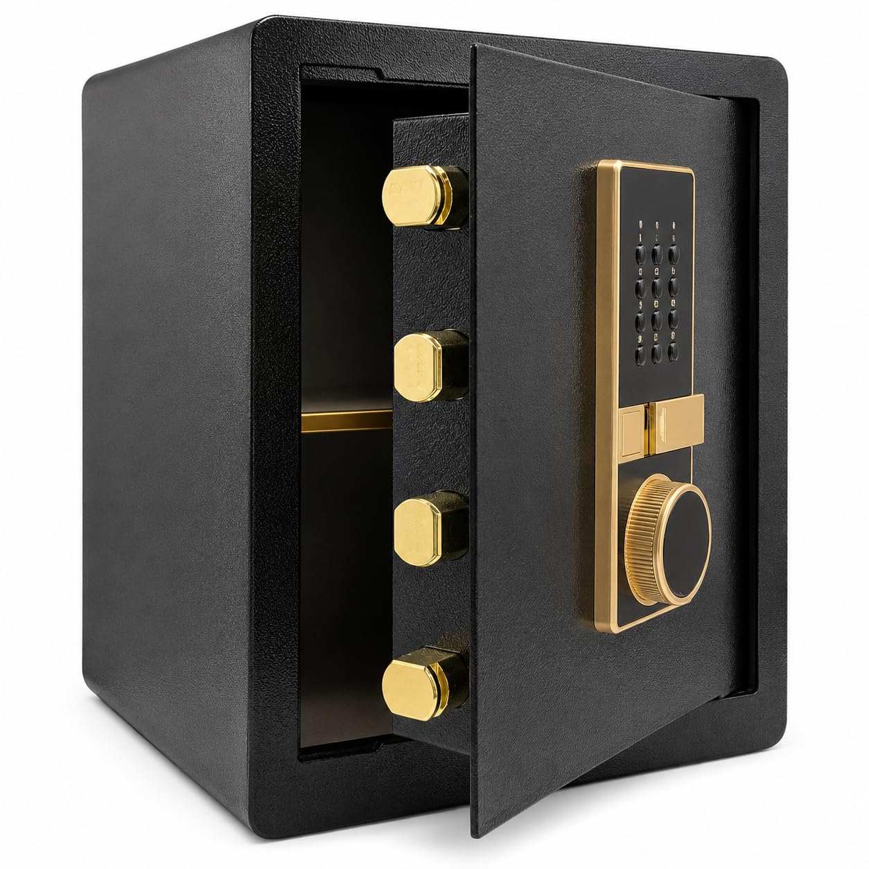 Safe Box, 17.7" Tall 1.4 Cubic Feet 2-Layer Home Office Safe, Security Cabinet Safe for Money Cash Valuables, Digital Electronic Keypad, Dual Alarm System, Removable Shelf