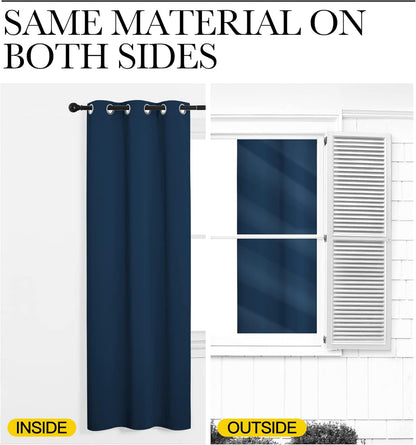 NICETOWN Blackout Curtain Panels - Thermal Insulated Draperies in Moroccan Blue | 29x40 Inch Pair