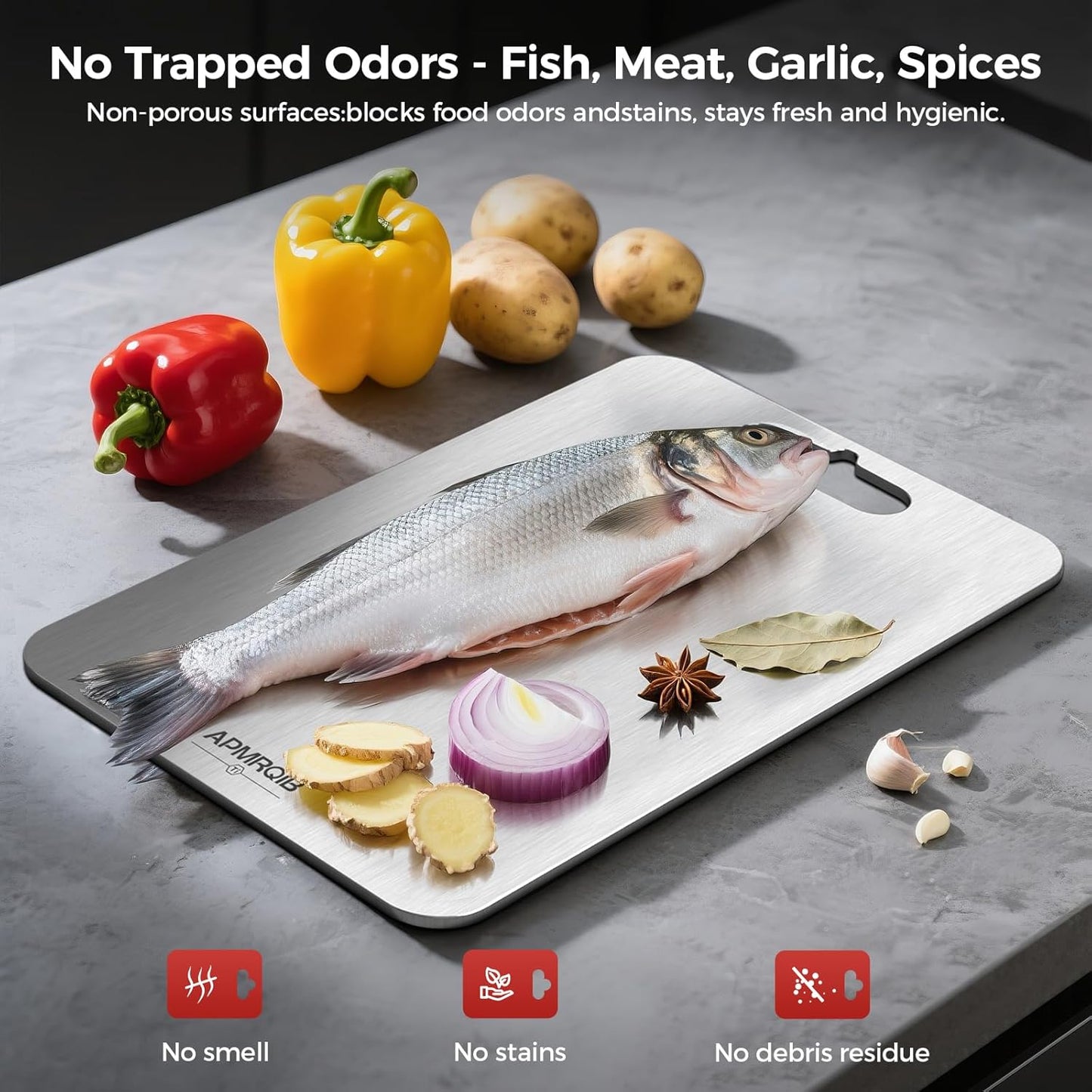 Titanium Cutting Board Set by Titan | 100% Pure Non-Toxic Double-Sided Boards | Ideal for Meat & Charcuterie (3 Pack)