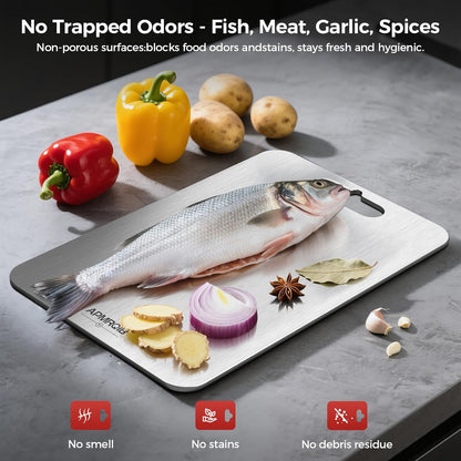 Titanium Cutting Board Set by Titan | 100% Pure Non-Toxic Double-Sided Boards | Ideal for Meat & Charcuterie (3 Pack)