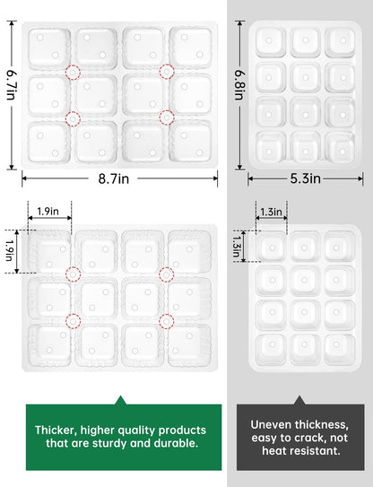 3-Pack Seed Starter Trays with Heat Mat, Seed Starter Kit with Grow Lights, 36 Large Cells Seed Germination Kit with Adjustable Humidity Vents for Indoor Plants Seeds Starting, Ideal Gardening Gifts