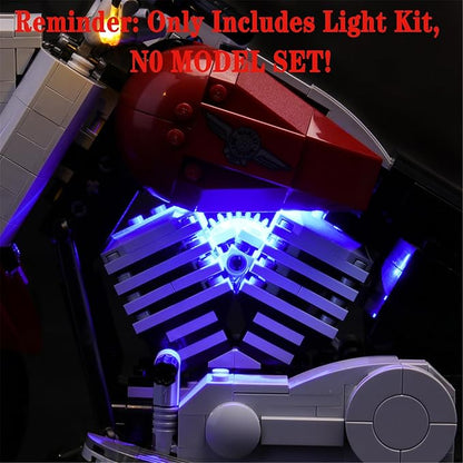 LED Light Set Compatible with Lego 10269 Harley-Davidson Fat Boy Creator Expert Building Blocks Model - Model Set NOT Included