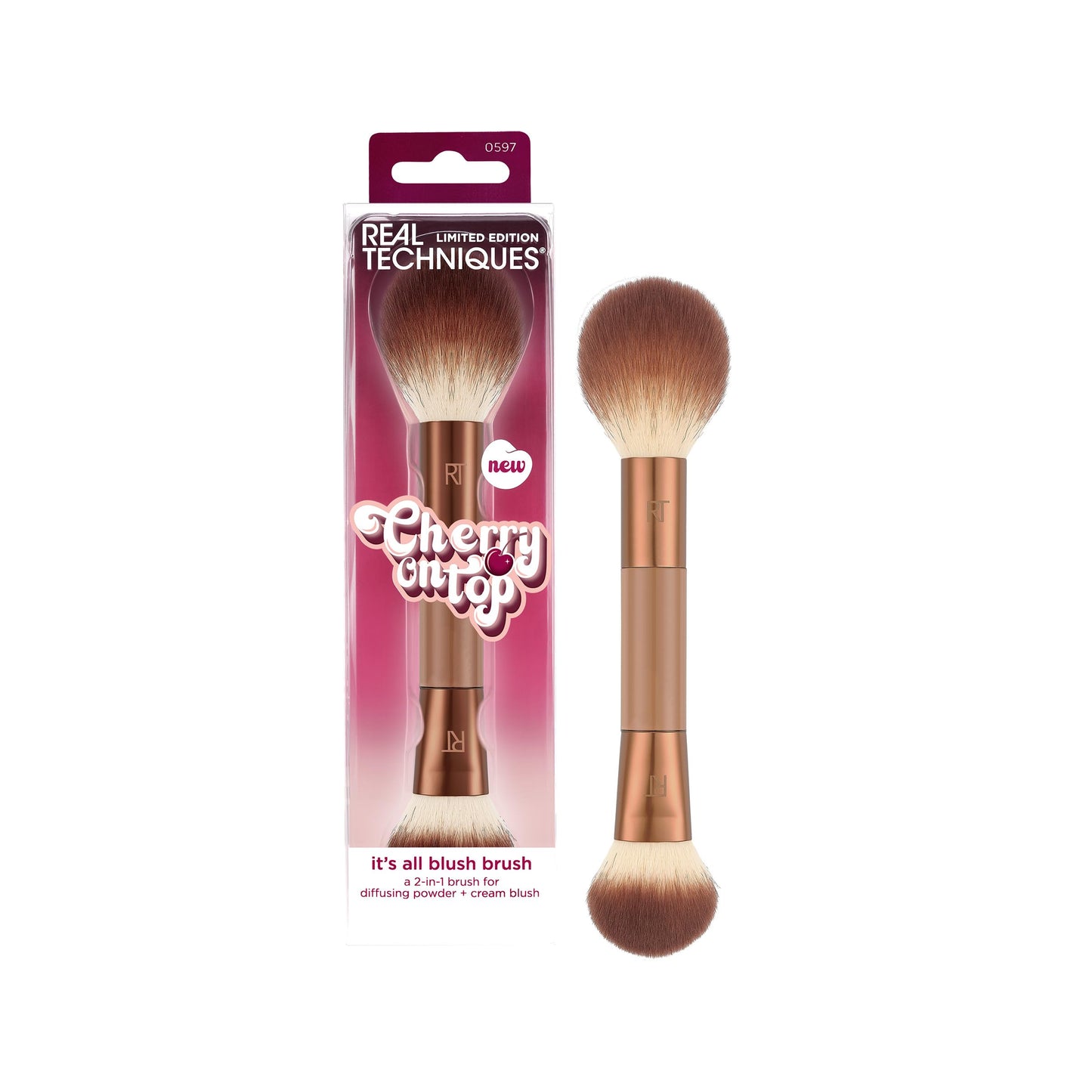 Real Techniques Cherry On Top Mini Marshmallow Puff Trio, Mini Makeup Puffs For Concealer & Foundation, Spot Correcting & Blending, Dry Use Beauty Sponge, Travel Size, Vegan & Cruelty-Free, 3 Count