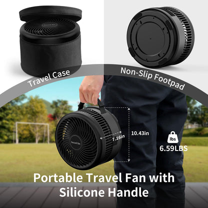 Socool 40000mAh Portable Fan Foldable Battery Rechargeable with 8 Speed & 106H, 90° Osciliating Floor Standing Fan Remote, Desk Fan with 8H Timer & LED Light for Home Outdoor Travel Camping