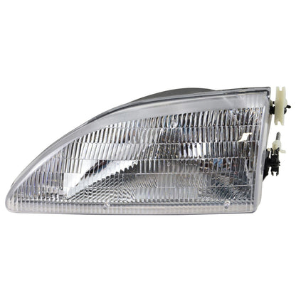 TRQ Headlight Assembly Set for 1994-1998 Ford Mustang, Driver & Passenger Side, Model LKA55910, Yellow