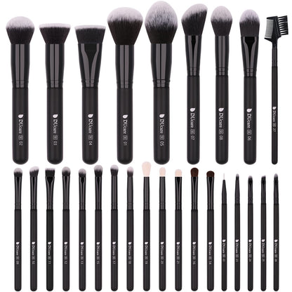 DUcare Makeup Brushes Set Professional 27Pcs Makeup Brushes Premium Synthetic Kabuki Foundation Blending Face Powder Blush Concealers Eye Shadows Make Up Brushes Kit White