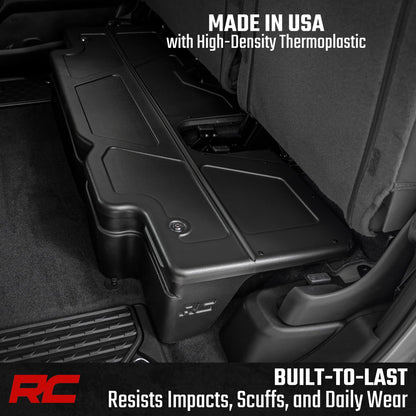 Rough Country Under Seat Storage for Ram 1500 Crew Cab (2019-2026) - Custom Rear Under Seat Organizer Tray with Lockable Lid