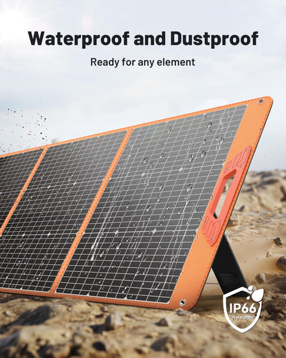 SOLUPUP 200 Watt Portable Solar Panel for Power Station, 24% High Efficiency Foldable Solar Charger with MC4 & USB Outputs, IP66 Waterproof Solar Panels with 4 Kickstands for Trip RV Camping Off Grid