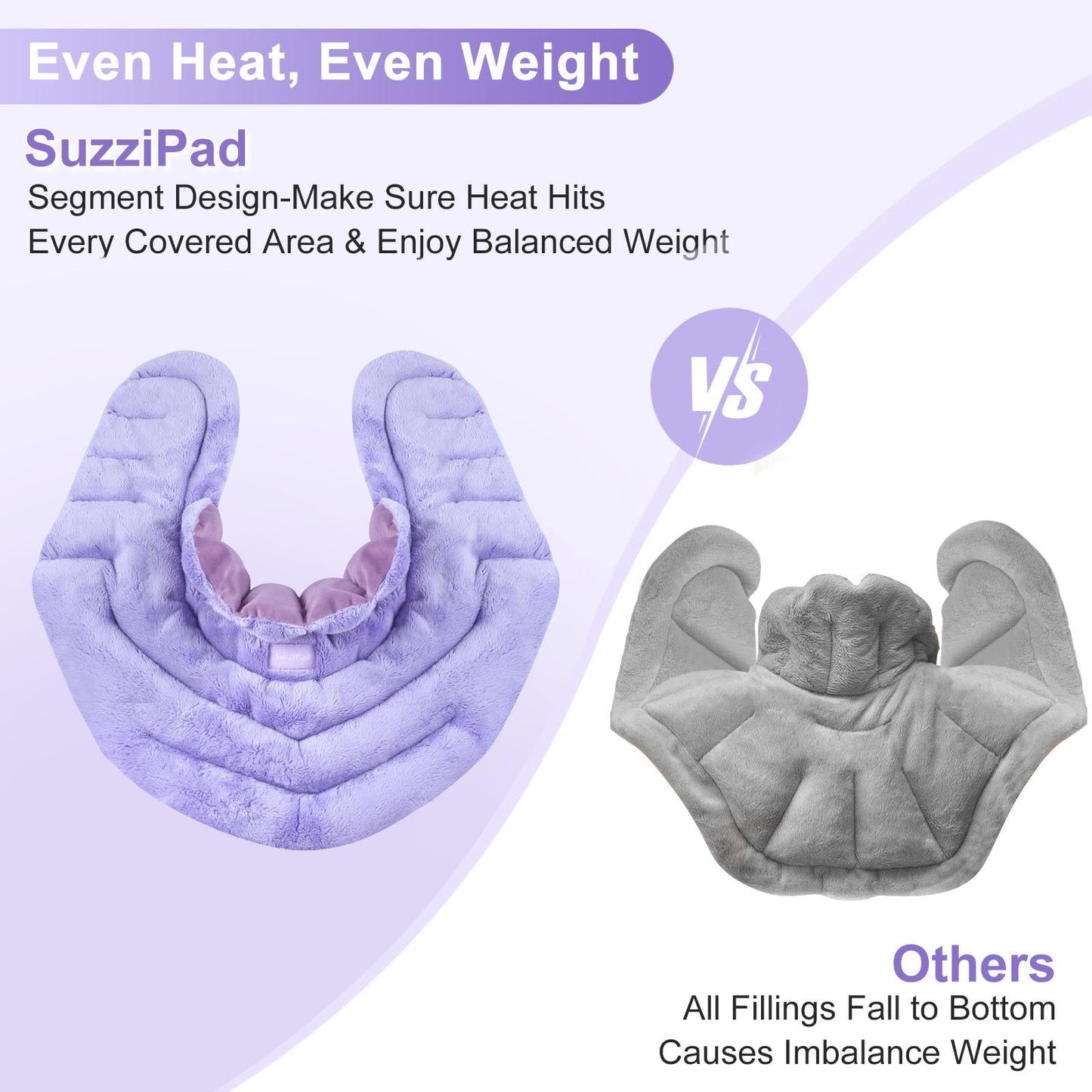 SuzziPad Microwave Heating Pad for Neck and Shoulders, Weighted Shoulder Wrap to Reduce Discomfort, Heated Wraps with Herbal Aromatherapy, Moist Heat Warmer Hot & Cold Compress