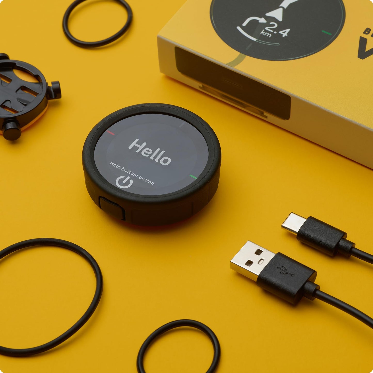 Beeline Bike GPS Computer - Velo 2 | Wireless Global Navigation Map | Weatherproof & 11+ Hours Battery Life | USB Charging | Sat Nav for Cycling with a Strap Mount Included | Glove Friendly