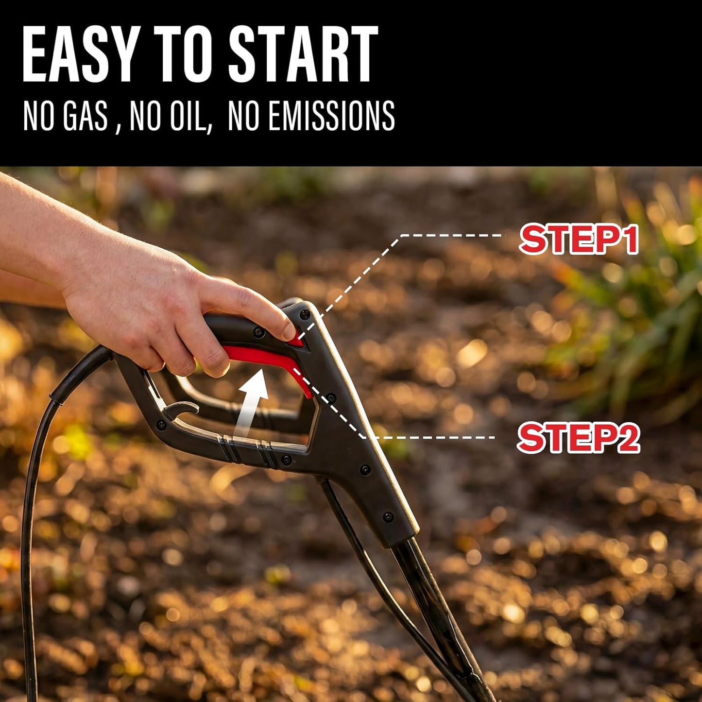 MZK 12-Inch Electric Tiller - 10.5 Amp Lightweight Cultivator for Easy Gardening | 8-Inch Tilling Depth