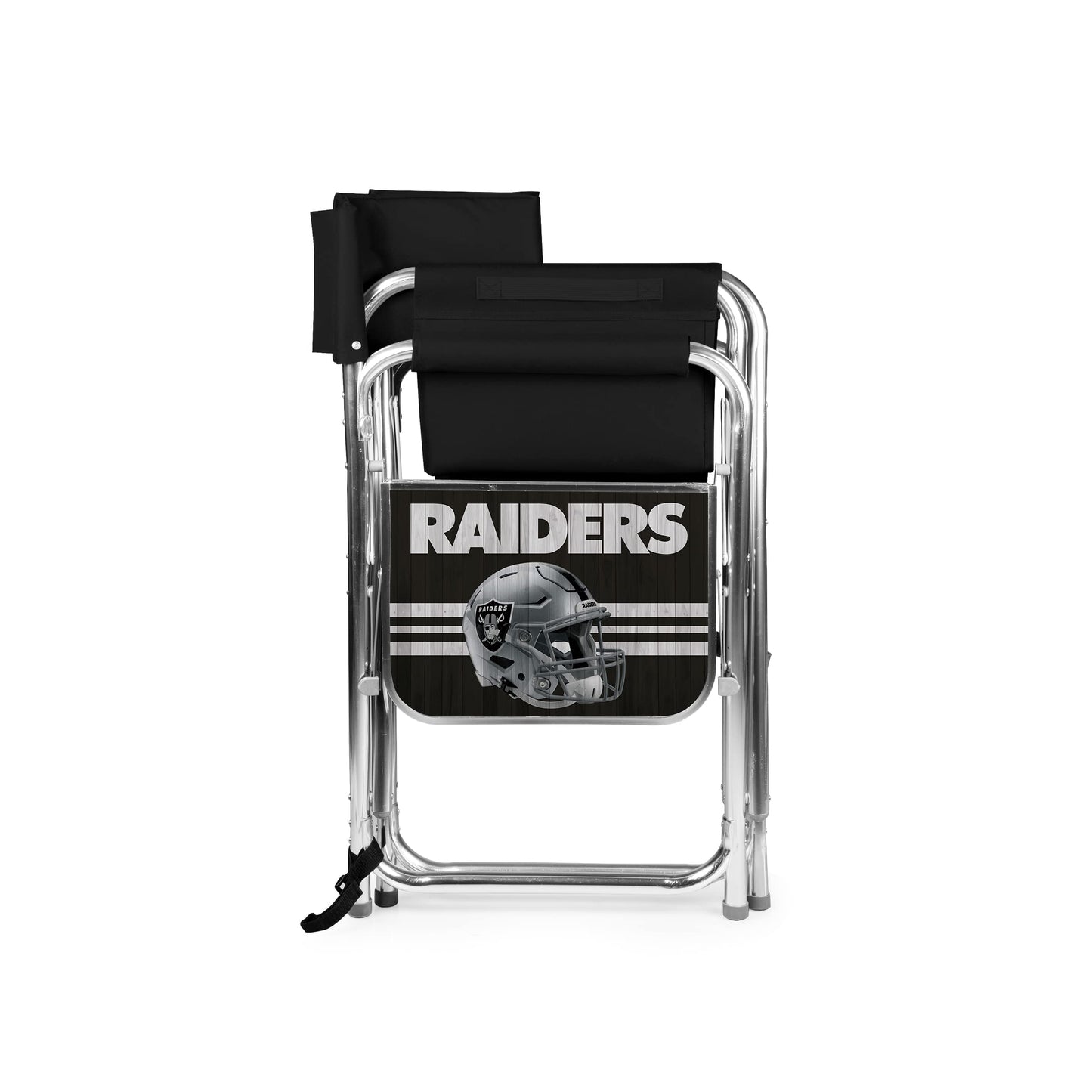PICNIC TIME NFL Las Vegas Raiders Sports Chair with Side Table, Beach Chair, Camp Chair for Adults