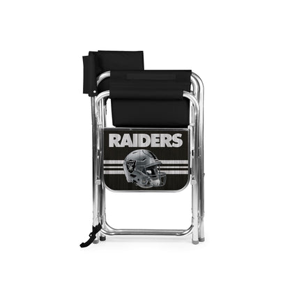 PICNIC TIME NFL Las Vegas Raiders Sports Chair with Side Table, Beach Chair, Camp Chair for Adults