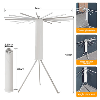 LIENAHU Clothes Drying Rack,Drying Rack Clothing,Laundry Drying Rack,Floor Standing,16 Aluminium Poles,Collapsible,Retractable,Foldable,Folding Laundry Rack