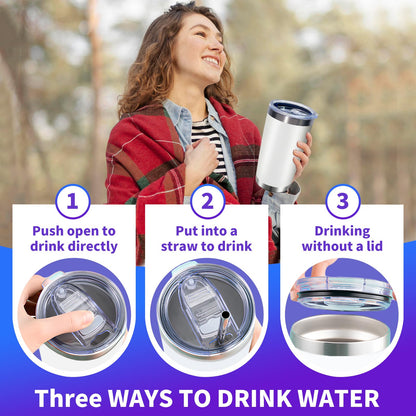 HAOLI 36 Pack, 20oz Stainless Steel Bulk Tumblers with Lids and Straws, Leakproof Double Wall Travel Mug for Hot/Cold Drinks, Home Office Outdoor Party, Durable Powder Coated Insulated Cup/White