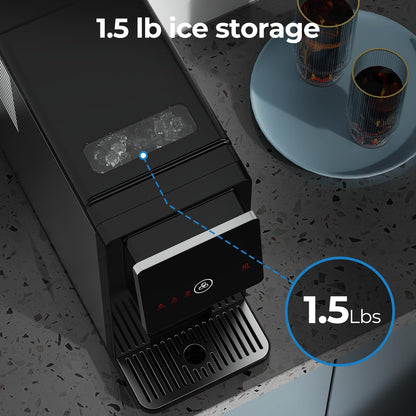 Electactic Nugget Ice Makers Countertop, Portable Ice Maker with Self-Cleaning, 35Lbs Per Day, Self Dispensing Design, One-Click Operation, 1.8L Water Tank, 1.5Lbs Ice Storage, for Multi-Scenario Use
