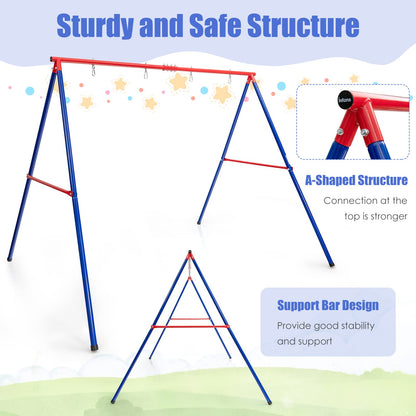 INFANS Swing Stand, 550 lbs Heavy Duty Metal Swing Frame, Extra Large A-Frame Swing Stand for Kids and Adult Indoor Outdoor Activity Backyard Playground