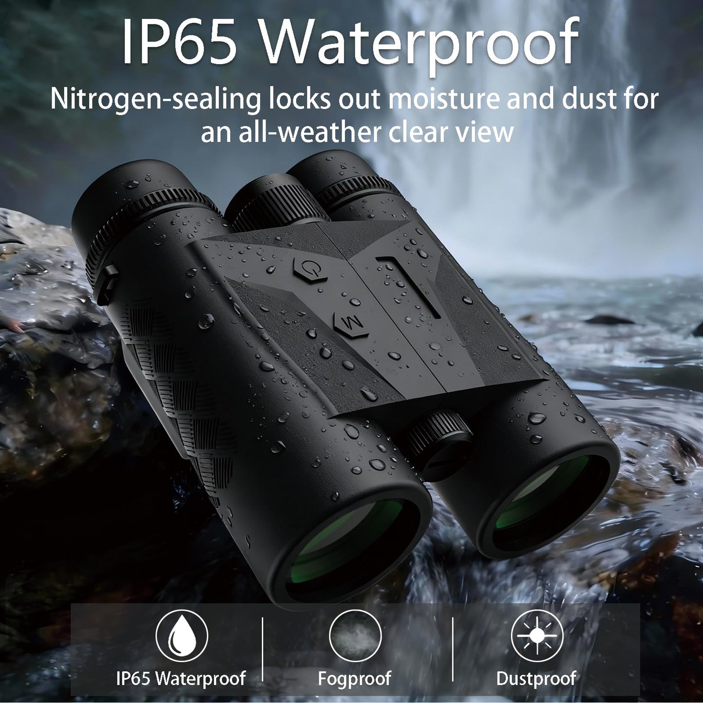 Gravoptics Rangefinder Binoculars for Hunting, 1968 Yard Long Range Laser Rangefinding 10x42mm HD, Fast 0.15s IP65 Waterproof ±0.5m Accuracy Compact Range Finder for Hiking, Golf, Outdoor Adventures