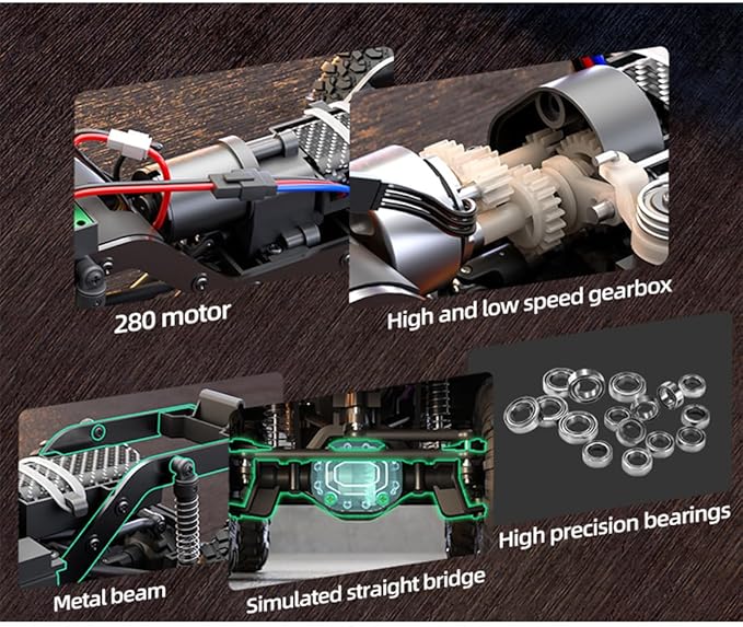 1/16 Scale Full-Proportional Pickup-Style RC Crawler (HB-R1610)