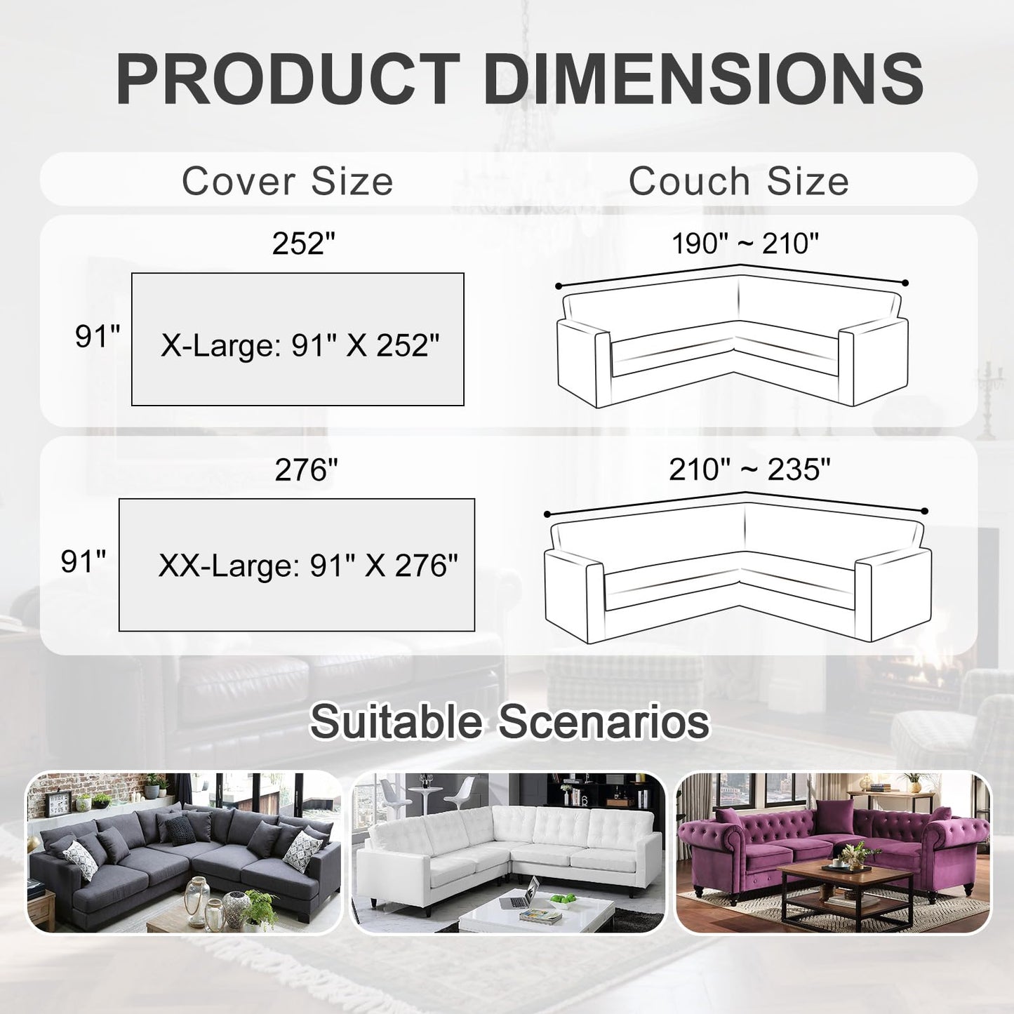 SYJOVIA 1OO% Waterproof Sectional Couch Covers for Dogs L Shaped Corner Sofa Cover Washable Chenille Sofa Slipcovers Blanket Modern Jacquard Pet Furniture Protector (91"x276", Beige Flower)