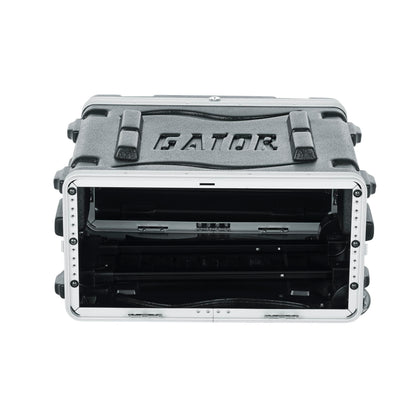 Gator Cases Lightweight Rolling 4U Rack Case with Heavy Duty Latches, Retractable Tow Handle, and Recessed Wheels, Standard 19.25" depth (GRR-4L)