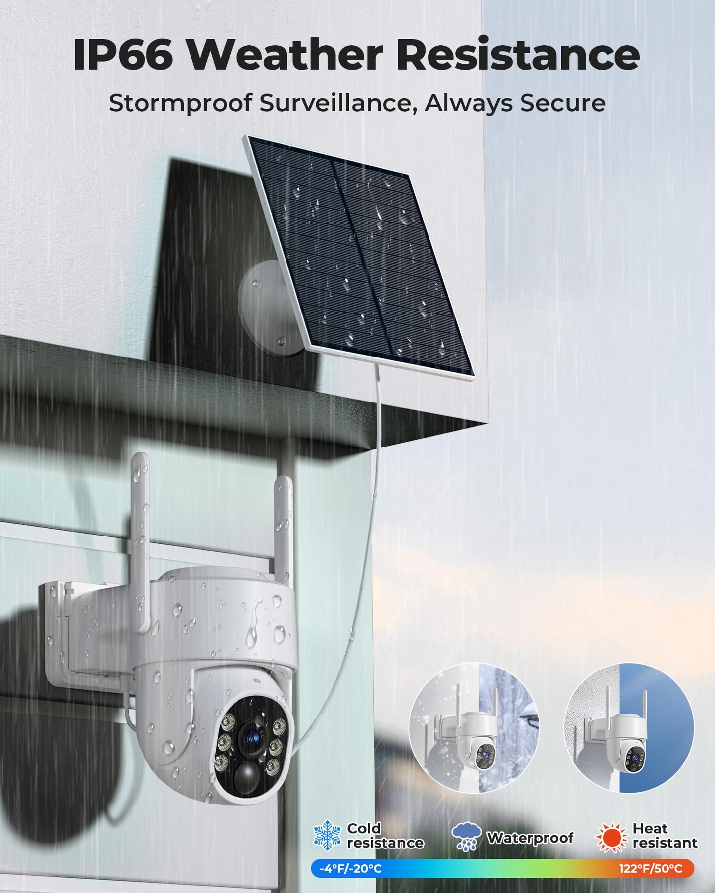 Security Cameras Wireless Outdoor 5G& 2.4G, No Subscription, 2 Cam-Kit,4MP Solar Powered Home Security Cameras System With 360°PTZ,128GB Local Storage,Color Night Vision WiFi Cameras for Home Security