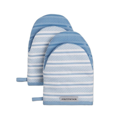 KitchenAid Albany Mini Oven Mitt 2-Pack Set, Blue Velvet, 5.5"x8"