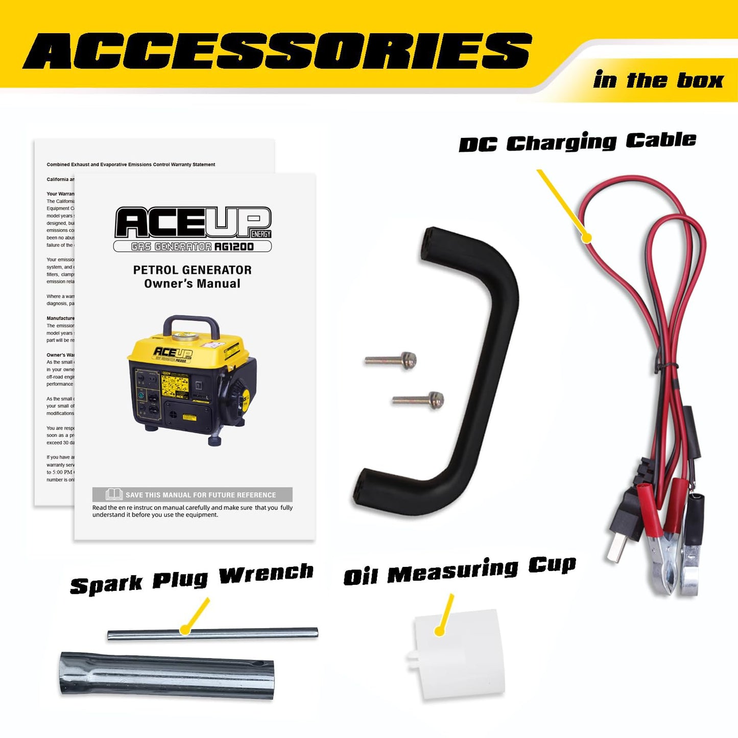 Aceup Energy 1,200W Gas Powered Generator, Small Portable Generator for Home Use Ultralight, EPA & CARB Compliant