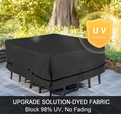 NettyPro Patio Table Cover - Waterproof Square 54 x 54 Inch Outdoor Furniture Protector | Black