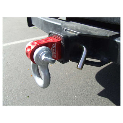 Factor 55 Shackle Mount Receiver HitchLink 2.0 Rated 9,500 lbs, Red, Bundle with a Factor 55 Quick Release Hitch Pin and Keychain