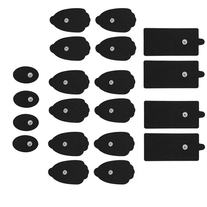 Belifu TENS Electrode Pads 20 PCS - Reusable Self-Adhesive Replacement Pads with 3.5mm Snap Connector, Latex Free Pads Compatible with TENS & EMS Units for Pain Relief and Muscle Stimulation