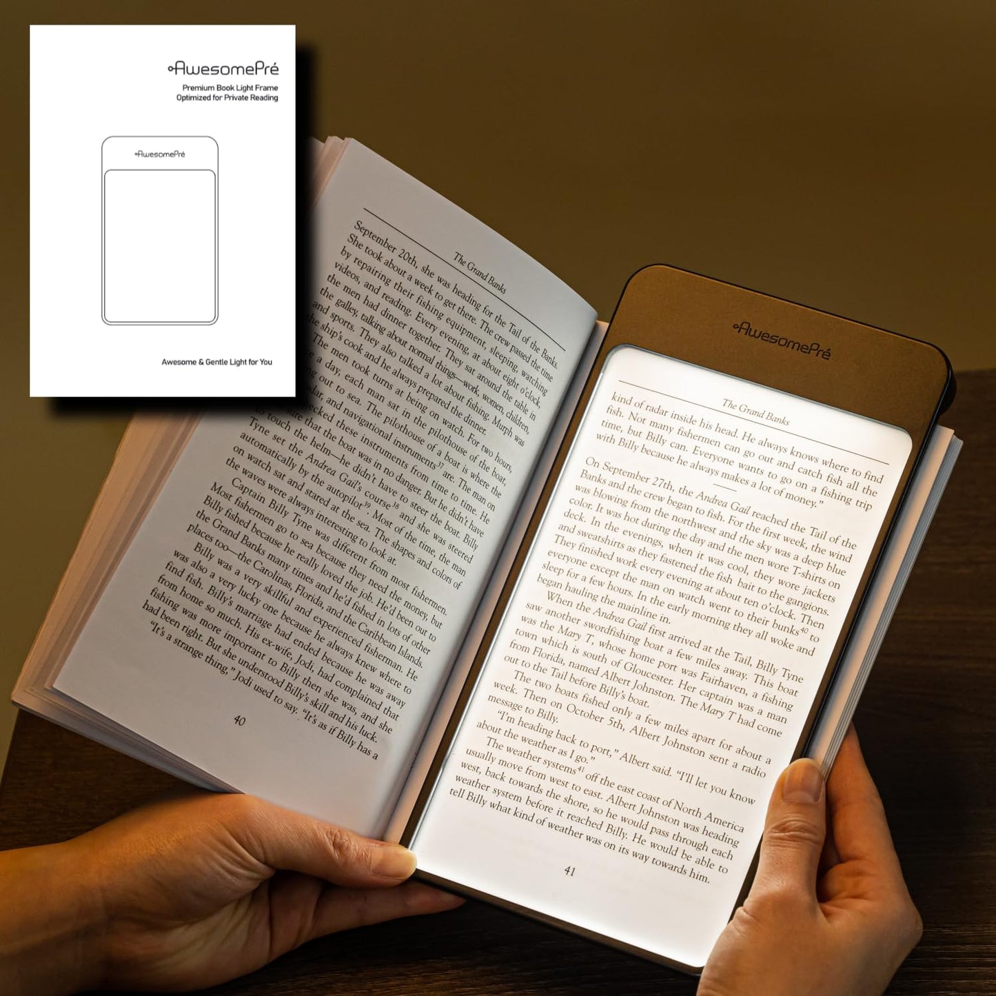 AwesomePre Plus Book Light, LED Reading Light, USB Rechargeable, Warm & Cool Tone, Portable Cordless Lamp for Bedtime Reading