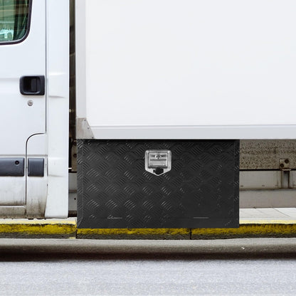 VEVOR Underbody Truck Box, 30" x 17" x 18" Pickup Storage Box, Heavy Duty Aluminum Diamond Plate Tool Box with Lock and Keys, Waterproof Trailer Storage Box with T-Handle Latch for Truck, Van, Trailer