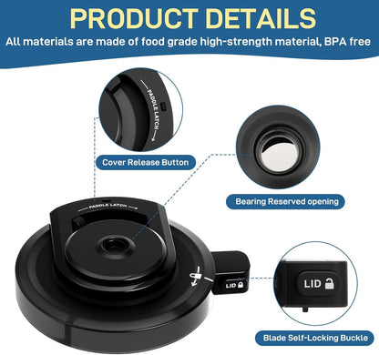 Ninja Creami Replacement Lid - Reusable Outer Bowl Lid with Paddle for NC299AMZ | NC300 Series