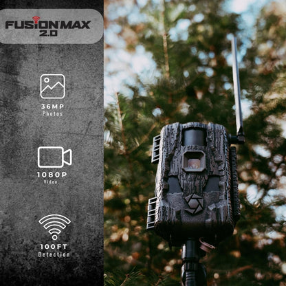 Stealth Cam Fusion Max 2.0 Cellular Trail Camera – 36MP Photo, 1080P Video, AT&T/Verizon Compatible, Motion Activated w/Night Vision – Hunting & Wildlife Surveillance Camera + Solar Panel (1PK)