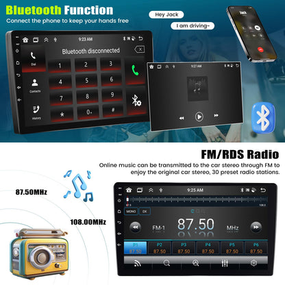 [6+128G] 8-Core Android 15 Car Stereo Radio for Jeep Patriot Compass 2010-2016 with Wireless Carplay&Android Auto,10.1 Inch Car Radio with Mirror Link Bluetooth FM/RDS WiFi GPS SWC Dual USB