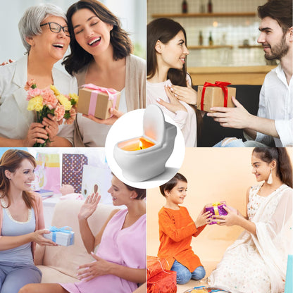 Toilet Shaped Scented Candles,Funny Gag Gift for Women & Men,Lemon Fragrance Aromatherapy Candle is 6 Ounces, Burns for Over 42 Hours,Unique Candles for White Elephant Party,Birthday Prank