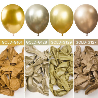 PartyWoo Gold Balloons 100pcs Different Sizes of 18 12 10 5 Inch Gold Balloon Arch Kit Garland for Birthday Wedding Anniversary Baby Shower Graduation Retirement Casino Party Decorations Gold-G101