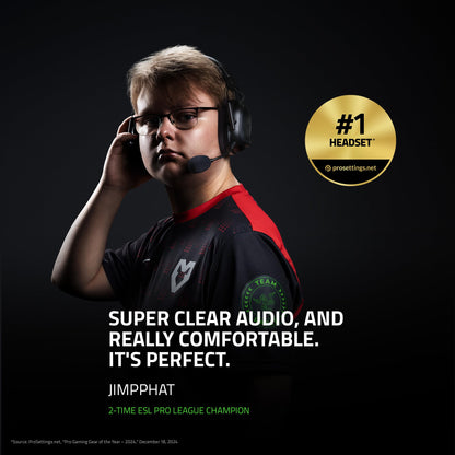Razer BlackShark V2 Pro Wireless Gaming Headset: Super Wideband Mic - Pro Tuned FPS Profiles - 50mm Drivers - Plush Noise Isolating Earcups - 70 Hr Battery - Bluetooth - for PC, PS5, Switch 2 - White
