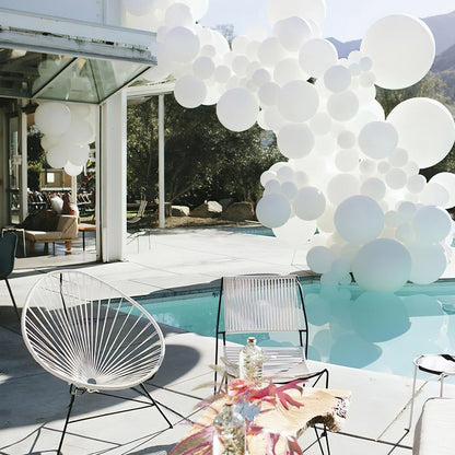 PartyWoo White Balloons 4pcs 36 Inch Extra Large Big Jumbo Giant Matte White Latex Helium Balloons for Wedding Bridal Graduation Engagement Baby Shower Birthday Tea Party Decorations White-Y13
