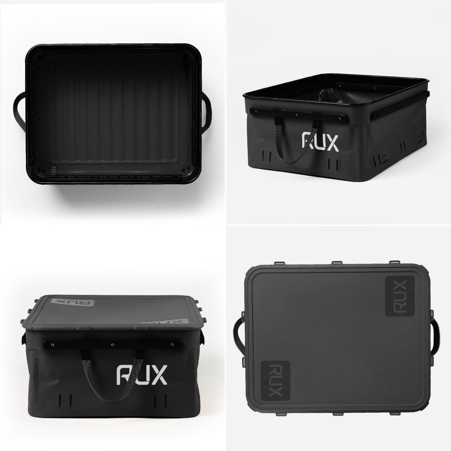 RUX 40L Collapsible Gear Box (Black) - Modular Adventure Storage Solution For Camping Storage, Overlanding, Off-road And Van Life - Weatherproof, Durable and Multifunctional