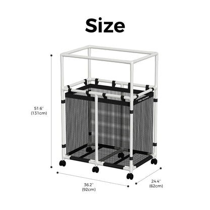 POOL FELLOWS Pool Storage Bin, 105 Gallons, Holder for Noodles, Toys, Floats, Towels, Mesh Organizer for Swimming Equipments, Basic Pro Style